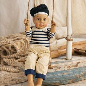 Vintage German Porcelain Head Sailor Boy Collector Doll 18” Jump Rope